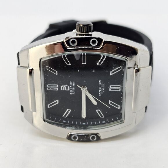 Bellany Expedition Men's Watch 41MM Gray Case Black Dial Black Plastic Bands - Picture 1 of 13